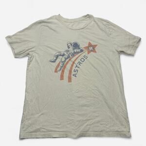 Astros Astronaut Graphic T Shirt Cream Beige Space Tee Men’s M/L